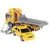 A toy tow truck with a toy taxi on a white background. Anteprima dell’immagine prodotto