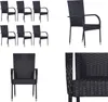 vidaXL Stapelbare Gartenstühle 6 Stk. Poly Rattan Schwarz - Produktbild-Vorschau 1