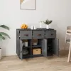 vidaXL Sideboard Grau 100x40x75 cm Massivholz Kiefer Produktbild-Vorschau 3