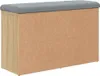 vidaXL Panca per scarpe in rovere Sonoma 82x32x50 cm Anteprima dell’immagine prodotto 5