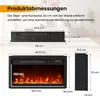 Diagram showing the dimensions of an electric fireplace. Produktbild-Vorschau