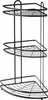 A black three-tiered corner shower caddy. Podgląd zdjęcia produktu