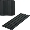 Two sets of black corrugated metal sheets are displayed against a white background. One set is stacked vertically on the left, and the other is laid out horizontally in the foreground. Podgląd zdjęcia produktu