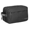 A black toiletry bag with two zippered compartments and a handle with a reflective strip. Náhled obrázku produktu