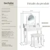 Coiffeuse avec miroir 4 tiroirs - blanc Voir les images du produit 6