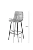Tabouret De Bar - Leobert - Arceto - Velours Noir/Pieds Voir les images du produit 6