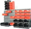 Stapelboxen mit Wandregal rot 32 tlg, Kleinteilemagazin Produktbild-Vorschau 2