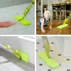 Collage of images showing a spray mop being used to clean different floor surfaces, including a baby crawling nearby. Produktbild-Vorschau