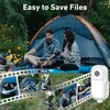 A collage of images showing people camping and using a mini action camera. Náhled obrázku produktu