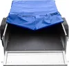 A blue tarp is partially covering an empty trailer bed. Podgląd zdjęcia produktu