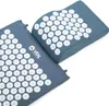 A blue acupressure mat and pillow set with white circular spikes. Produktbild-Vorschau