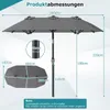 COSTWAY, parasol dwustronny, 300x150 cm, parasol składany, Podgląd zdjęcia produktu 3