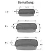 Diagrams showing the dimensions of three different sizes of food storage containers. Produktbild-Vorschau