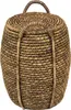 A woven basket with a lid and handle. Produktbild-Vorschau