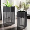 WOHNLING Blumentopf 2er Set Metall Pflanzkübel Schwarz mit Produktbild-Vorschau 1