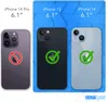 Comparison of iPhone models and their screen sizes, indicating compatibility with a case. Produktbild-Vorschau