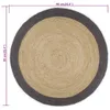 vidaXL Teppich Handgefertigt Jute mit Dunkelgrauem Rand 90 Produktbild-Vorschau 7