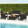 COSTWAY Polyrattan Gartenmöbel Set, Outdoor Lounge Möbel, Produktbild-Vorschau 2