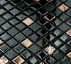 A close-up, angled view of black and rose gold diamond-shaped mosaic tiles. Náhľad obrázku produktu