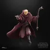 A Star Wars Black Series Boba Fett action figure in a maroon robe, holding a blaster and a staff, against a black background. Produktbild-Vorschau