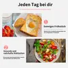Collage of food images with German text describing breakfast and healthy meals. Produktbild-Vorschau