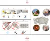 Collage of instructional images and product examples for wall panels. Anteprima dell’immagine prodotto