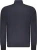 A plain studio shot of a dark blue pullover. Produktbild-Vorschau