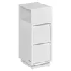 A white rolling cabinet with three drawers and an open shelf. Náhled obrázku produktu