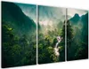 Großes Bild Wald Landschaft Berge Triptychon auf Leinwand Produktbild-Vorschau 1