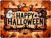 Happy Halloween Metallschild XL in 21x28 cm mit Geistern Produktbild-Vorschau 1