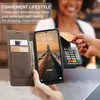 A person is using a smartphone with a wallet case to make a payment at a terminal. Produktbild-Vorschau