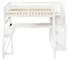 Hoogslaper 90x200 cm met L-vormig bureau, LED-verlichting, Productafbeelding-voorbeeld 13
