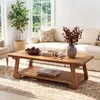 Salontafel van massief hout, 140 cm breed, bijzettafel met Productafbeelding-voorbeeld 11