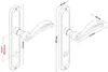 Diagrams of door handles with dimensions. Produktbild-Vorschau