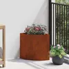 vidaXL Eckpflanzer Rostig 30 x 30 x 35 cm Wetterfeststahl Produktbild-Vorschau 2
