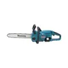 A teal and black Makita cordless chainsaw is shown against a white background. Produktbild-Vorschau