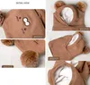 Baby schlupfmütze Warm Niedlich Bär Wintermütze Schalmütze Produktbild-Vorschau 7