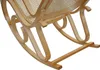 A close-up view of the base and rocking mechanism of a wooden rocking chair. Voir les images du produit