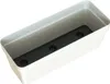 An empty white rectangular planter with a black insert. Náhled obrázku produktu