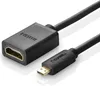 A black Ugreen Micro-HDMI to HDMI cable is shown on a white background. Produktbild-Vorschau