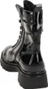 A black patent leather boot shown from the back and side. Produktbild-Vorschau