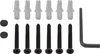 A collection of hardware components, including screws, wall anchors, and an Allen wrench, laid out on a white background. Náhľad obrázku produktu