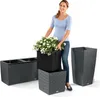 LECHUZA Pot de plantes CUBE Cottage 40 Granit | Pot de Voir les images du produit 9