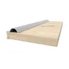 A close-up, angled view of a wooden shelf with a gray trim piece attached to the front edge. Voir les images du produit
