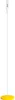 A yellow disc-shaped swing seat attached to a white pole, isolated on a white background. Náhled obrázku produktu