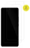 Two screen protectors for a smartphone are shown, with a yellow circle indicating a '2 Pack'. Produktbild-Vorschau