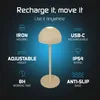Ledvion 2x Wiederaufladbare LED Tischleuchte Beige Dimmbar Produktbild-Vorschau 5