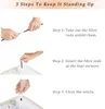 An instructional image showing three steps to assemble a laundry basket. Produktbild-Vorschau