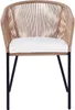 A single beige rope lounge chair with a white cushion and black metal legs, presented against a white background. Produktbild-Vorschau