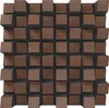 A 3D rendering of a wall panel with a repeating pattern of wooden cubes. Produktbild-Vorschau